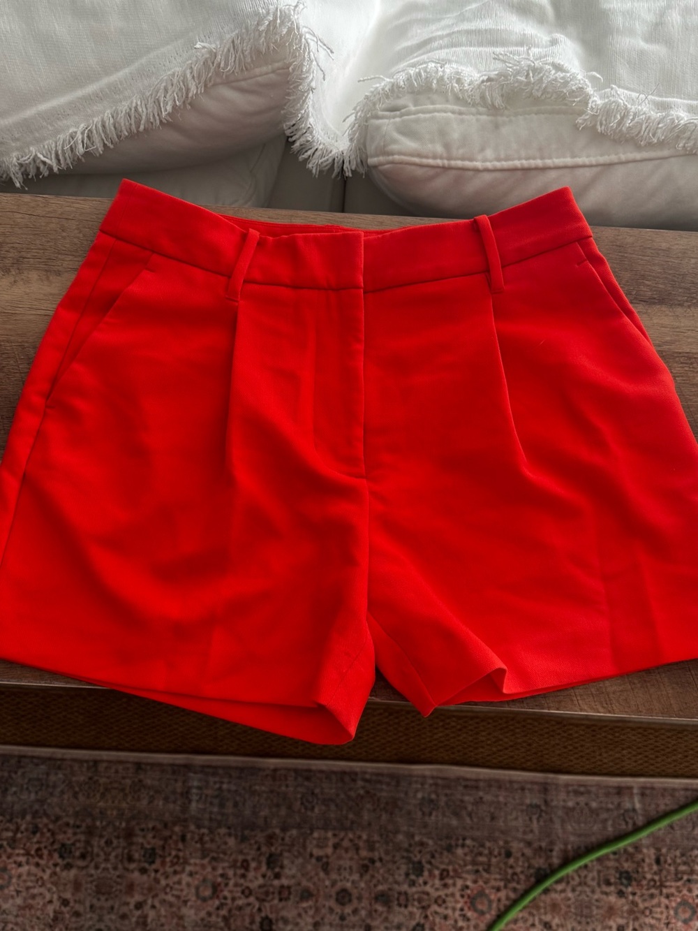 Nine West Bright Red High Waist Tailored Shorts